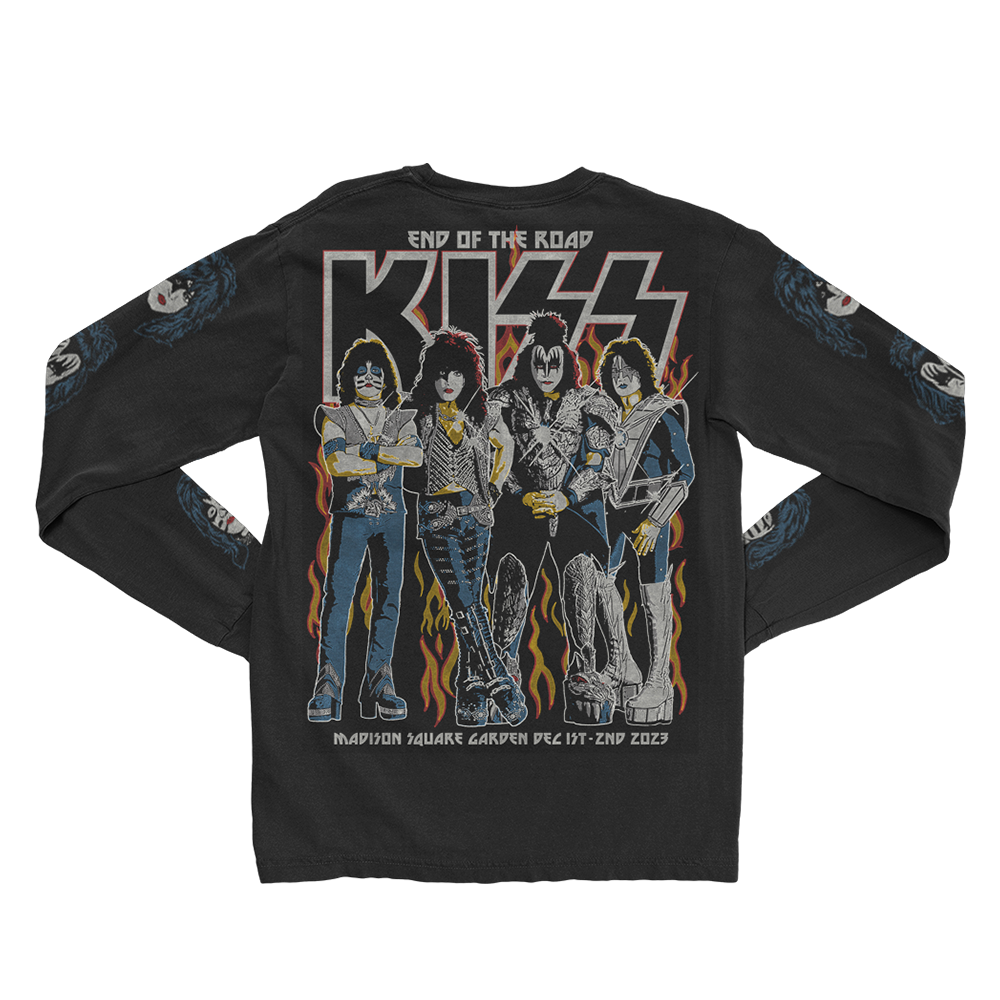KISS  Madison Square Garden NYC Pop Up Longsleeve Shirt -BK