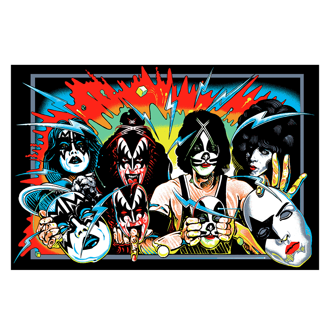 Unmasked Flocked Blacklight Poster