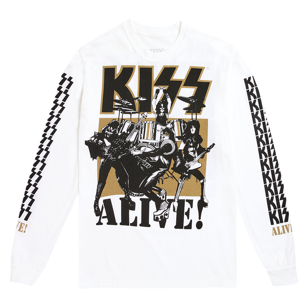 ミュージシャン 10th anniversary Long Sleeve T-shirt Large / XL 80s Kiss 10th Anniversary Tour Jersey T-shirt / 1983 ミュージシャン