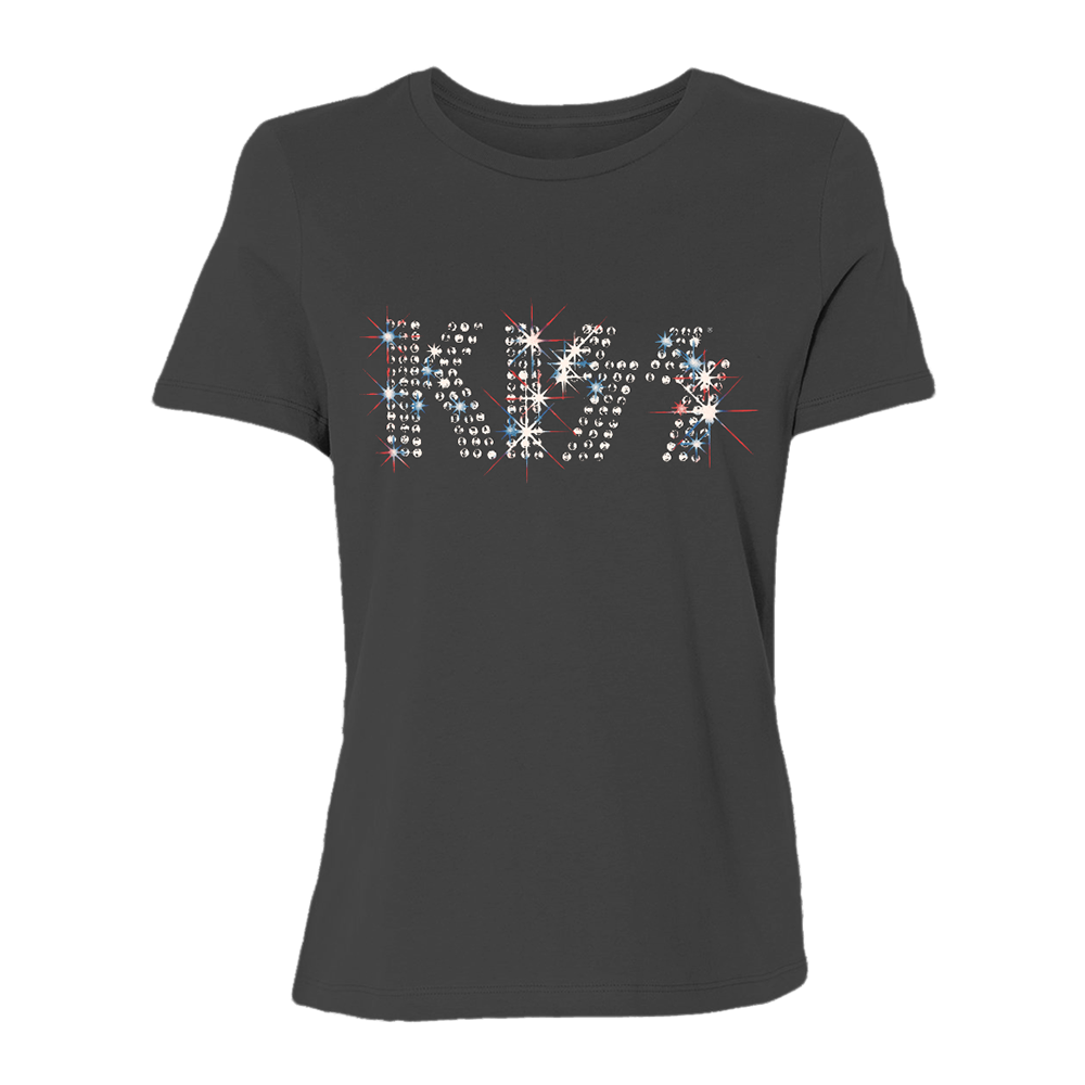Kiss Women's St. Paddy's Band Logo Crop Top - Official Licensed Black Ringer Tee