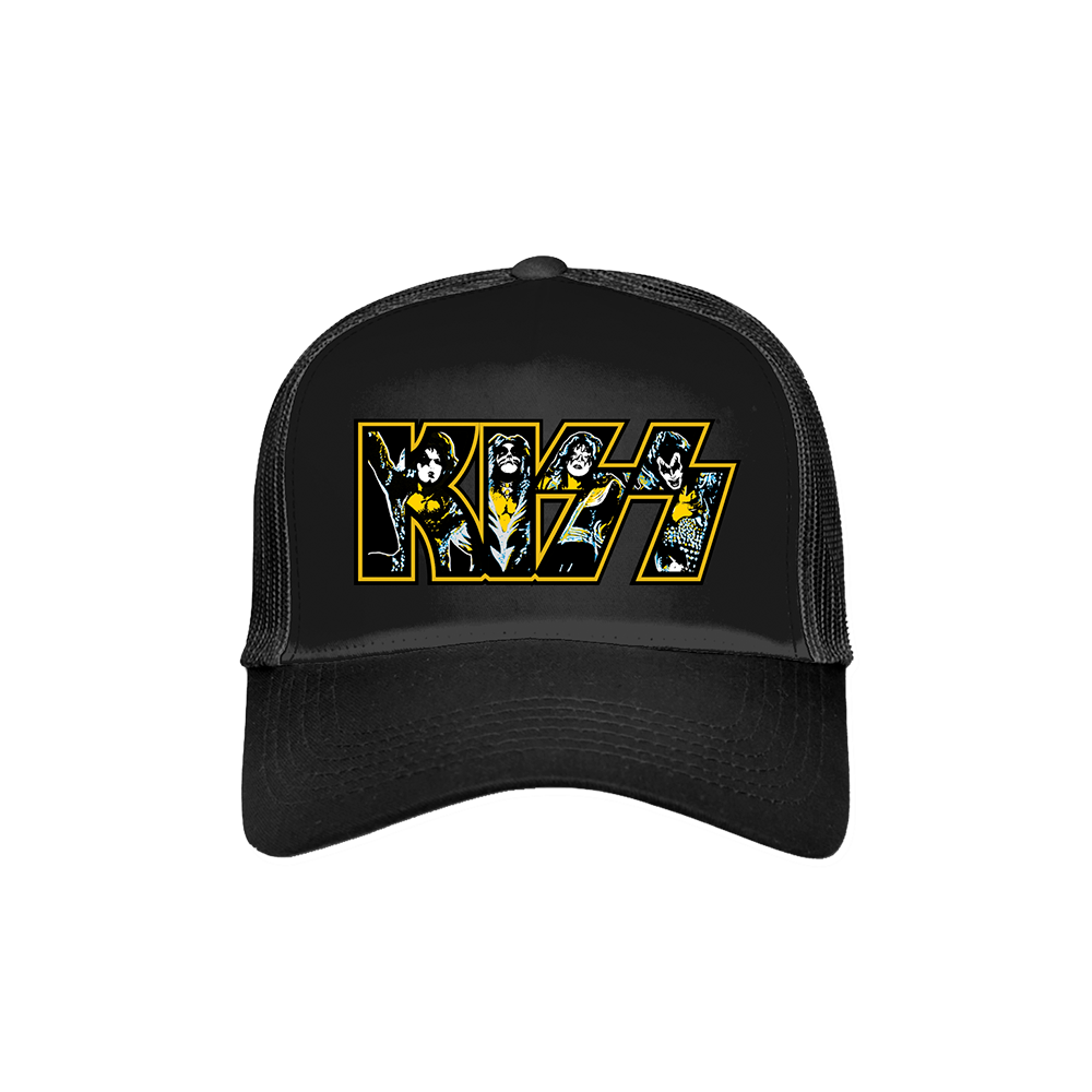 KISS NYC Pop Up Trucker Hat (Black/Black)