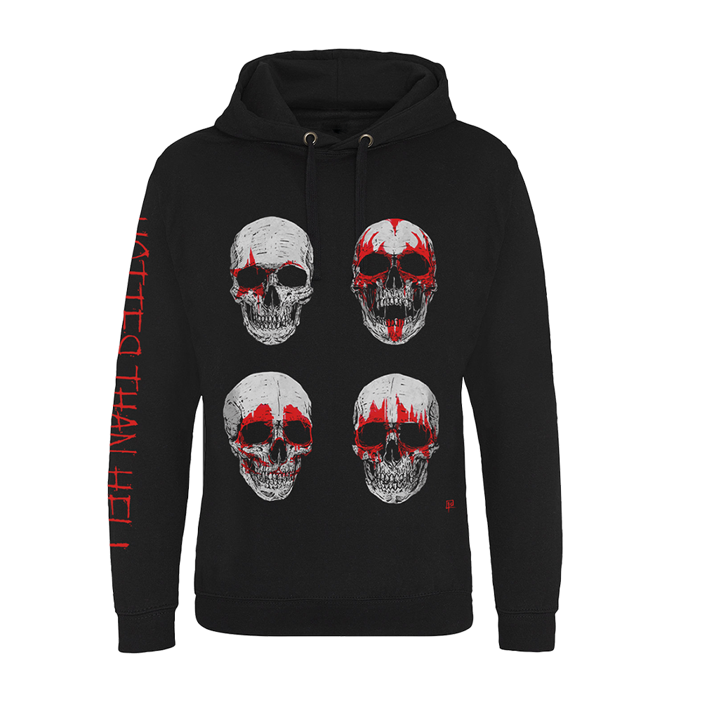 Red skull hoodie deals