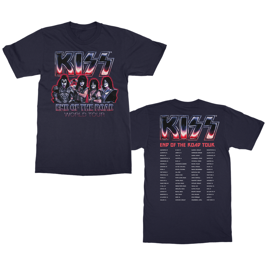 2020 Chrome Navy Tour T-Shirt Front & Back