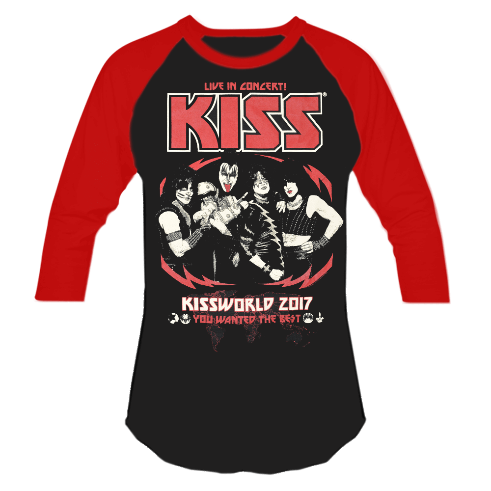 KISSWorld You Wanted the Best German Logo Raglan Front