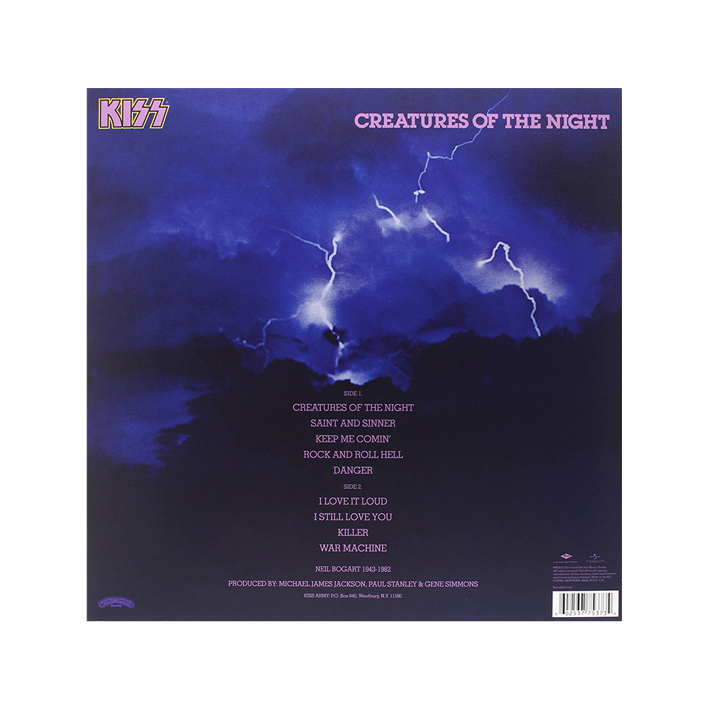 Creatures of the Night LP Back