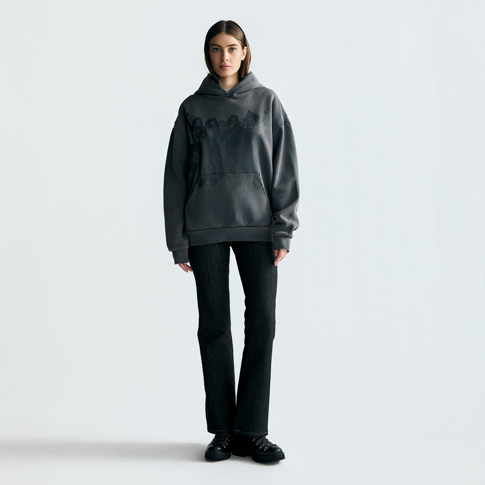トップス SURGERY paisley destroyed hoodie Washed Black Patch Hoodie – Racer Worldwide