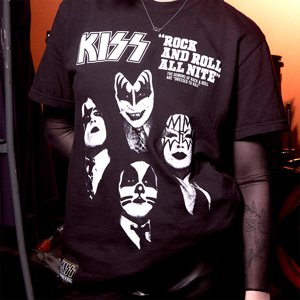 KISS ROCKS OAKLAND! Tシャツ XL Official Kiss Mashup Oakland Raiders Logo Shirt