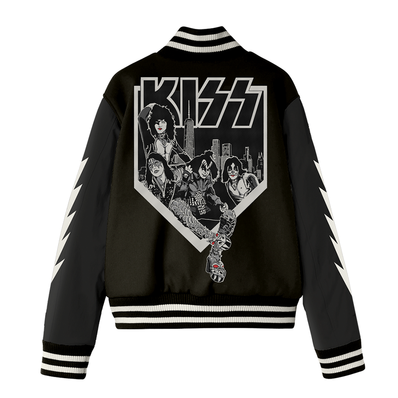KISS NYC Pop Up Leather Varsity Jacket - KISS Official Store