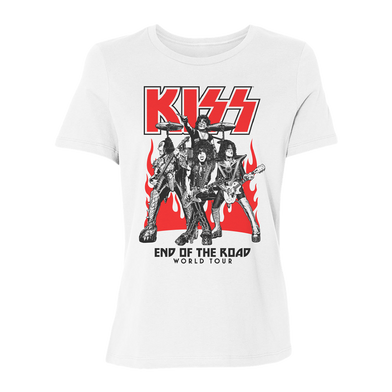 Men's t-shirt Kiss - End of the Road Tour 2023 - Burning Chrome