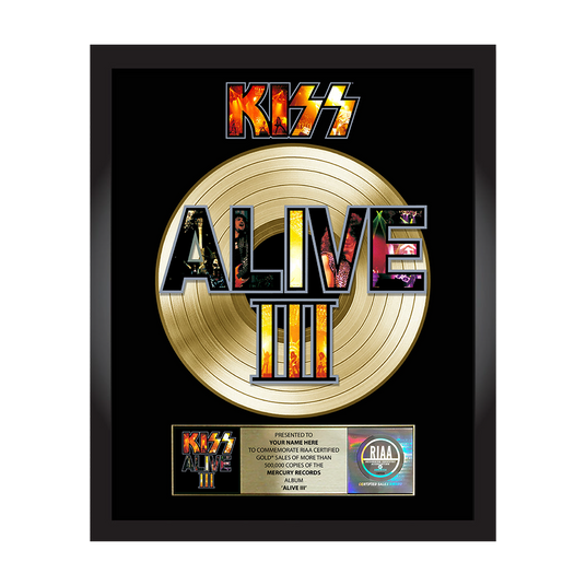Personalized Alive III Gold Record Award