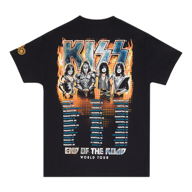Men's t-shirt Kiss - End of the Road Tour 2023 - Burning Chrome Black