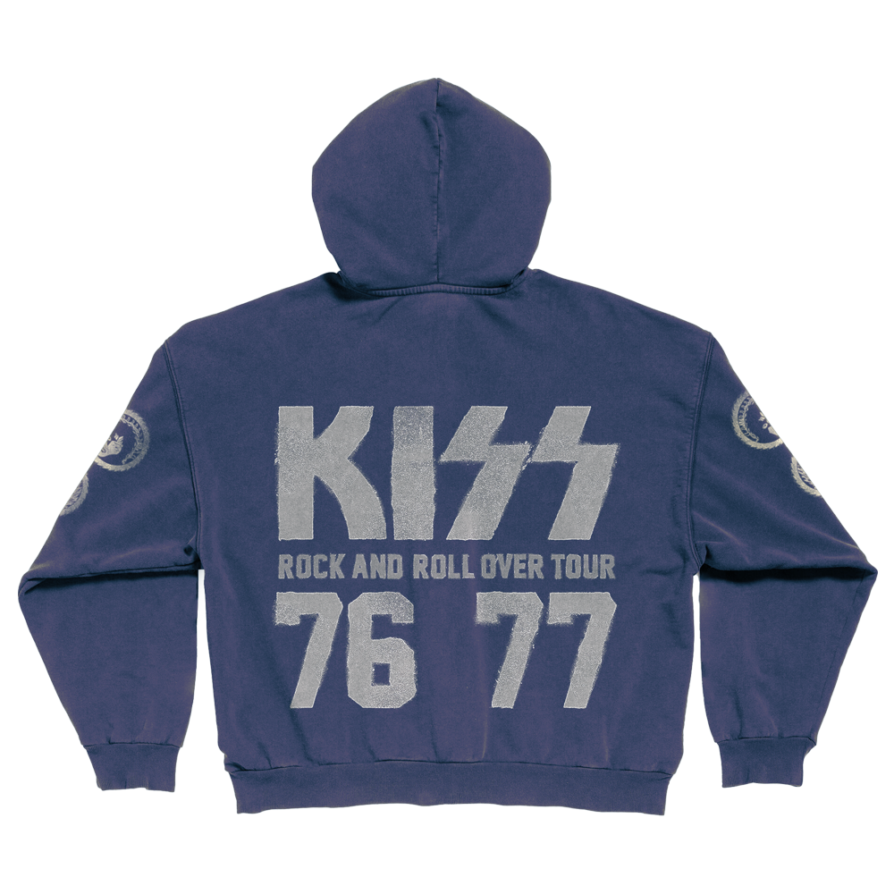 Rock and Roll Over Washed Zip Tour Hoodie B