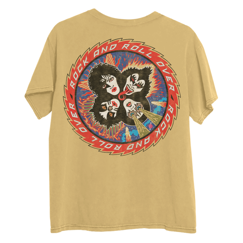 Rock and Roll Over Yellow T-Shirt - KISS Official Store Rock and Roll Over Yellow T-Shirt - KISS Official Store