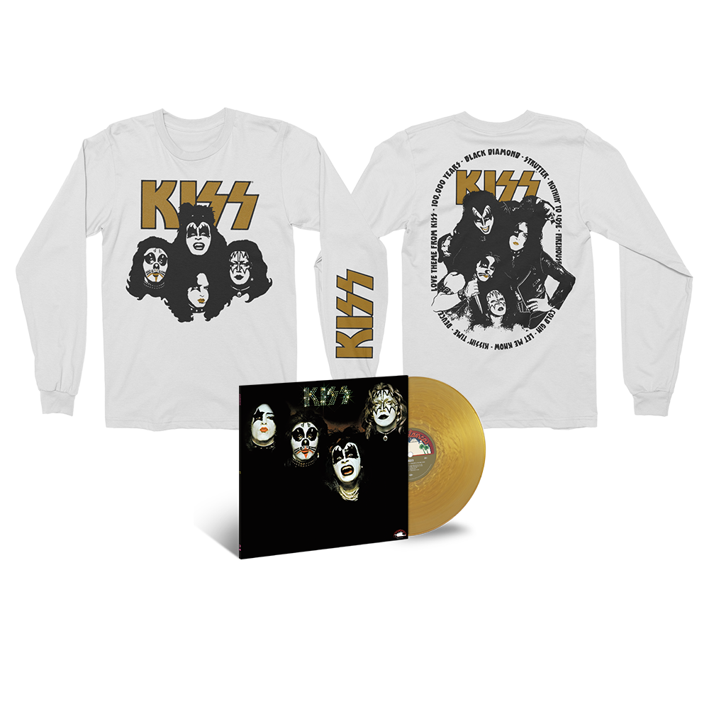 KISS 50th Anniversary Premium Gold Nugget Color Vinyl (Limited Edition) + KISS 50th Anniversary Longsleeve