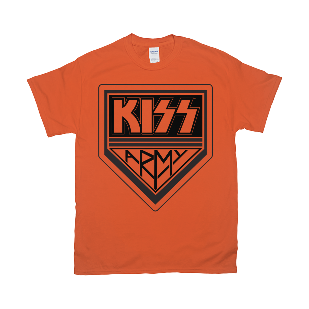 KISS Army Black Logo T-Shirt Orange