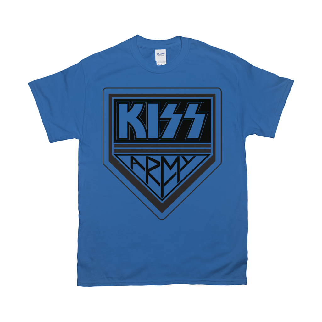 KISS Army Black Logo T-Shirt Royal Blue