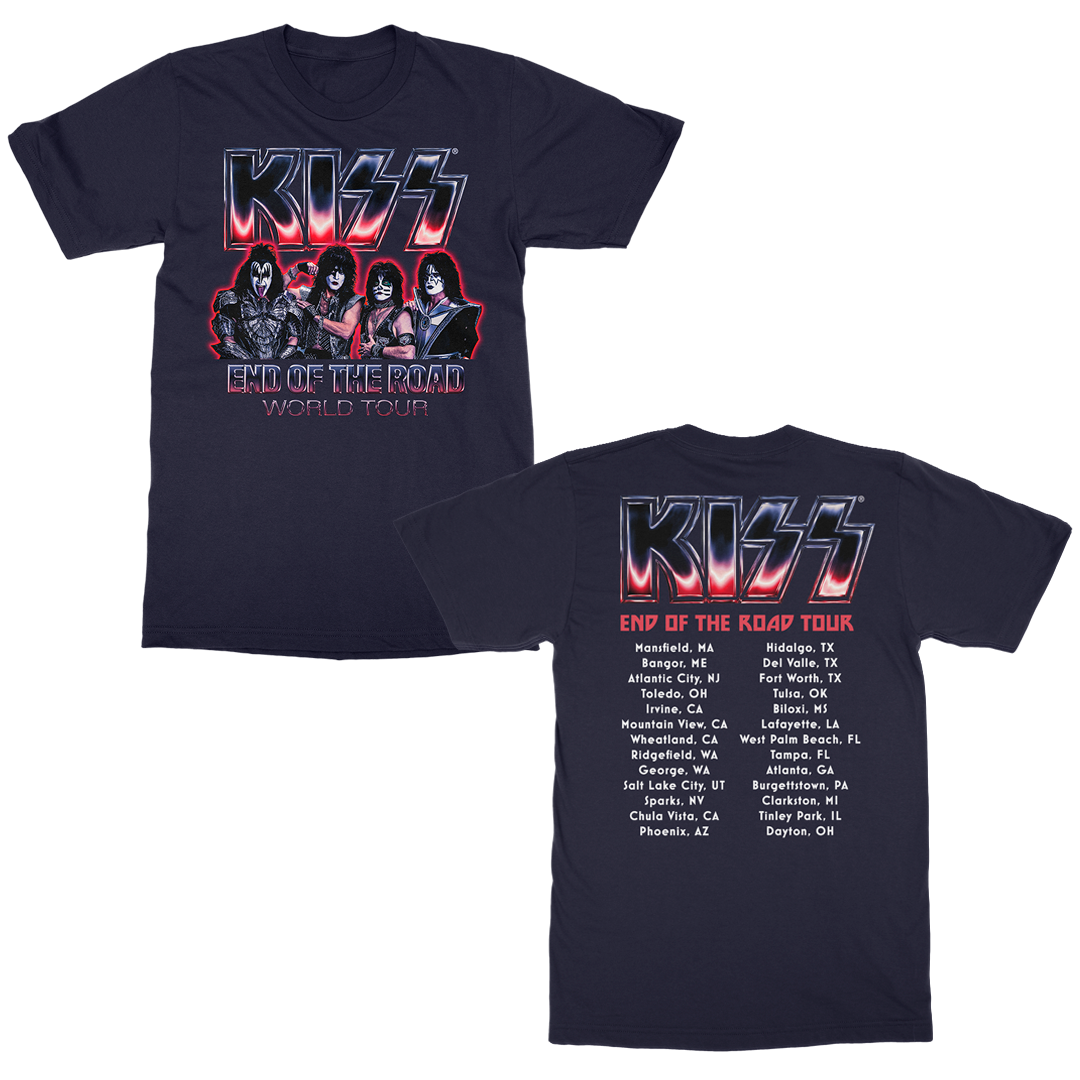 2021 Chrome Navy Tour T Shirt KISS Official Store