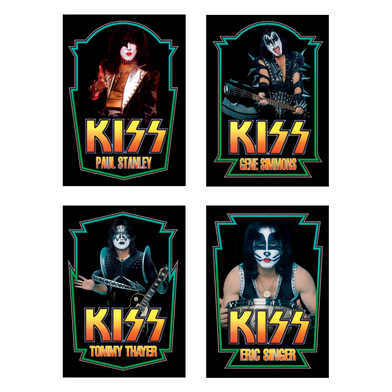 KISS Off The Soundboard: Virginia Beach Trading Cards. Front of cards