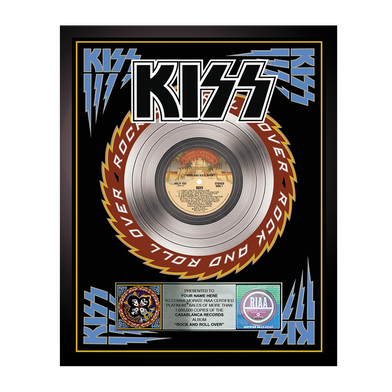 Personalized Platinum Rock and Roll Over Record Award