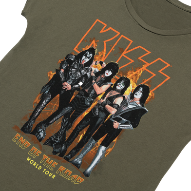 Men's t-shirt Kiss - End of the Road Tour 2023 - Burning Chrome