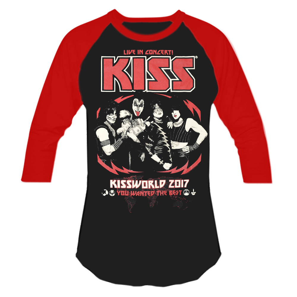 KISSWorld You Wanted the Best German Logo Raglan Front 