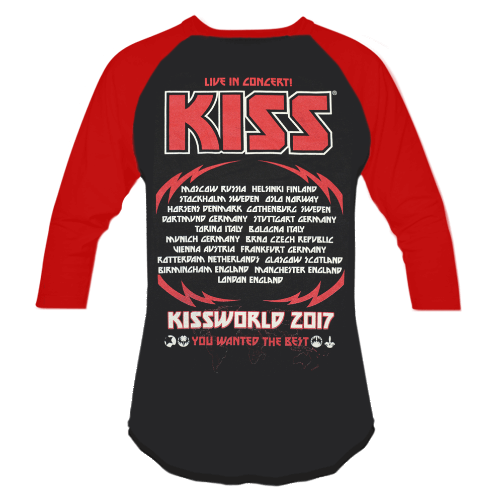 KISSWorld You Wanted the Best German Logo Raglan Back