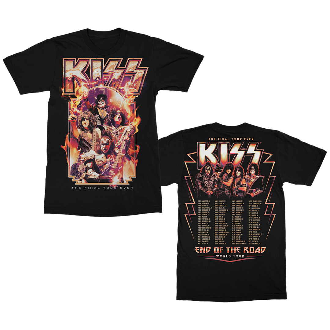 Heaven's On Fire Tour Date T-Shirt Front & Back