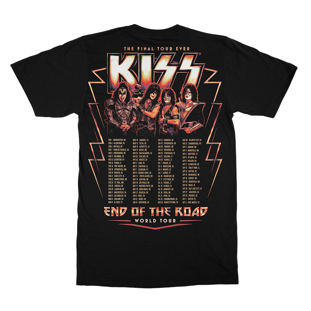 Heaven's On Fire Tour Date T-Shirt Back